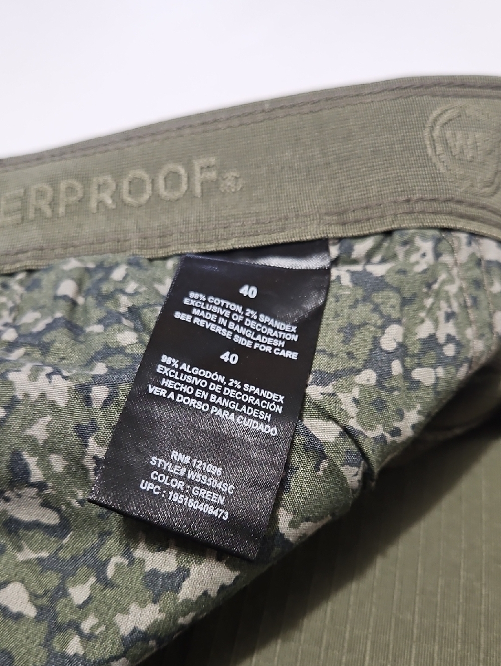 Weatherproof Olive Ripstop Utility Shorts With Cargo Pocket Size 40W - Picture 5 of 14